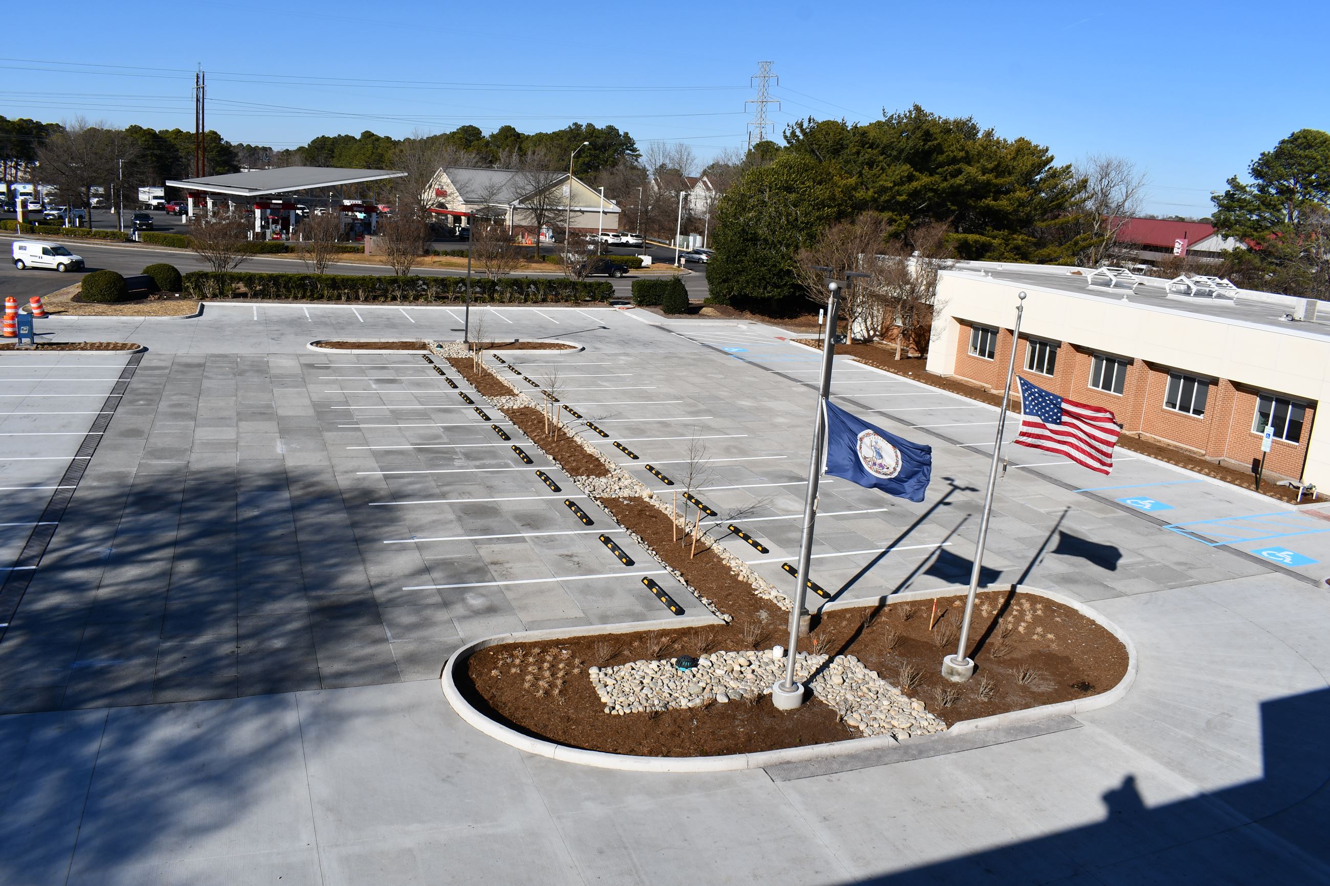 Rooftop View of the Regional Building's new parking lot